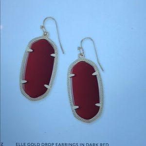 Kendra Scott red Elle gold drop earrings